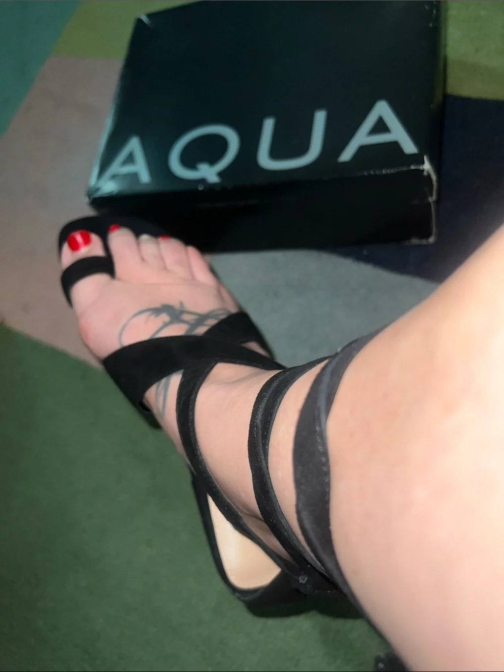 Aqua Black Strappy sandals!